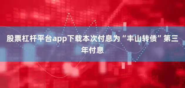 股票杠杆平台app下载本次付息为“丰山转债”第三年付息
