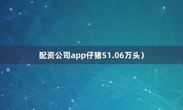 配资公司app仔猪51.06万头）